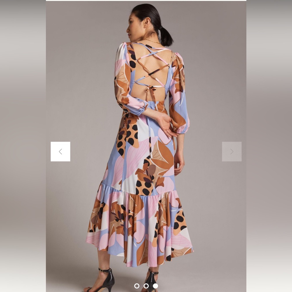 Anthropology Bloom Wrap Midi dress, size large! - Picture 2 of 11